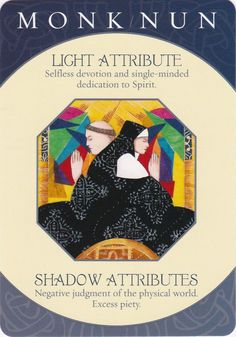 the front cover of monk nun's book, light attribute shadow attributes