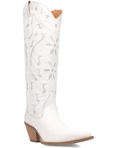 Dingo Women's Rhymin Tall Western Boots - Pointed Toe, White Tall Western Boots, Tall Western Boot, Womens Cowgirl Boots, Knee High Leather Boots, Cowgirl Boots, Western Boots, Leather Boots, Knee High, Leather Upper