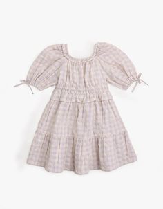 Put your little one in a tie-dye for twirling with this Gingham Tiered Dress with Tie Sleeves. Soft 100% cotton gingham in dainty purple and white with a sweet floral embroidery. So much more than a sundress, this fit-for-a-princess tiered dress is sure to make her feel like the belle of the ball. Ready for fun, ready for twirls, and ready to tie-in the best style you've ever seen! Best Style, Ginger Snaps, Sweet Floral, Tie Sleeve, Dress With Tie, Purple And White, Tiered Dress, Floral Embroidery, Sundress