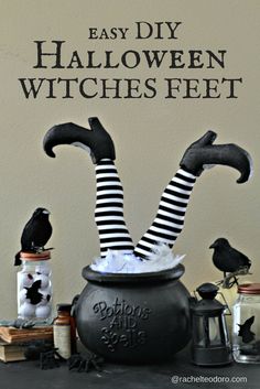 an image of halloween witches feet in a caulder