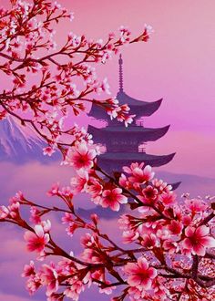 Cherry Blossom Painting, Seni Dan Kraf, Japanese Artwork, Japan Art