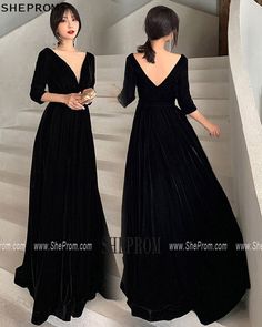 $89.49, Simple Long Black Vneck Elegant Evening Dress With Sleeves No#AM79071 at SheProm. #SheProm is an online store with thousands of dresses, range from Formal,Evening,Black,Long Black Dresses,Long Dresses,Velvet Dresses and so on. Not only selling #FormalDresses more and more trendy dress styles will be updated daily to our store. Shop now to get $5-10 off! Black Dresses Long, Evening Dress With Sleeves, Trendy Dress Styles, Elegant Evening Dress, Dresses Velvet, Velvet Dresses, Evening Dresses With Sleeves, Dress With Sleeves, Trendy Dress