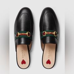 Black Slip On Like New! Worn Less Than A Handful Of Times. Size 6 Gucci Loafers, Shoes Gucci, Black Slip On, Leather Slippers, Black Slip Ons, Gucci Shoes, Flat Shoes Women, Loafer Flats, Loafers