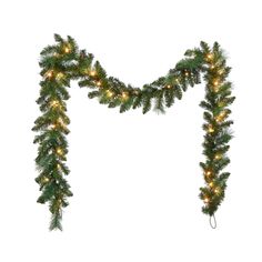 a christmas garland with lights hanging from it