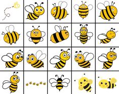 the bees are different shapes and sizes