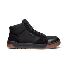 Men's Kenton Mid Height Carbon-Fiber Toe Leather Work Sneaker | Naval Academy/Gum | KEEN Footwear Keen Footwear, Work Sneakers, Naval Academy, Work Shoe, Shoes Stand, Keen Shoes, Black Gums, Shoe Black, Leather Work