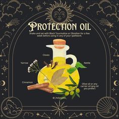 Cleansing Oil Witchcraft, Witchy Sprays, Protection Oil Witchcraft, Protection Oil Recipe, Witchy Oils, Witchcraft Oils, Italian Witch, Witchy Corner