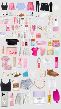 an assortment of women's personal care items arranged in the shape of a heart