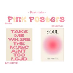 two pink posters with the words'pink posters'in different font styles and colors