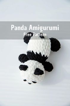 the panda amigurmi is crocheted with black and white yarn