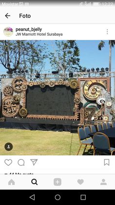 a screen shot of an outdoor event with chairs