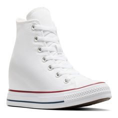 Classic Chucks get an elevated update. An interior wedge ups the height without losing sight of iconic All Star style. Click this FOOTWEAR GUIDE to find the perfect fit and more! Classic Chucks get an elevated update. An interior wedge ups the height without losing sight of iconic All Star style. Click this FOOTWEAR GUIDE to find the perfect fit and more! FEATURES Durable canvas upper with that classic Chucks look and feel A hidden wedge adds height without the bulk OrthoLite cushioning helps pr White Wedge Sneakers For Streetwear, All Star Style, Womens Wedge Sneakers, Star Style, Wedge Sneakers, Womens Wedges, Converse Chuck Taylor All Star, Shoe Size Chart, Chuck Taylor All Star