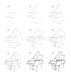 how to draw a grand piano step by step drawing lesson for kids and beginners