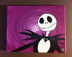 a painting of jack skellingy from the nightmare before it was painted on canvas