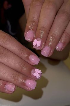 Short Nail Ideas With Charms, Nails Acrylic Kids Short, Nail Inspo For Kids Short, Kids Nails Cute Simple Gel, Short Nail Charms, Gel Nail Designs For Kids, Short Nail Inspo Simple For School, No Acrylic Nail Ideas Short, Nails Short For Kids