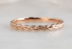 14k Gold Braided Stacking Band Twisted Gold Ring, Braided Wedding Band, Simple Stacking Rings, Alexis Russell, Custom Diamond Rings, Simple Wedding Bands, Handcrafted Engagement Ring, Marriage Ring, Braided Ring