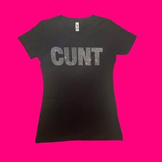 cute trashyy2k bimbocore mcbling custom c*nt rhinestone shirt! made with hot fix rhinestones 💟 Diy Bedazzled Shirt, Mcbling Shirts, Mcbling Christmas, Y2k Rhinestone Top, Rhinestone Clothes, 2000s Shirts, Bedazzled Tank Top, Bedazzled Shirt, Bimbocore Outfits