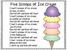 five scoops of ice cream poem