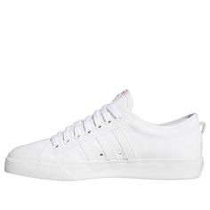 (WMNS) adidas originals Nizza Trefoil Sneakers White/Red FX8345 (SNKR/Skate/Light/Casual/Women's) Sneakers White, Adidas Originals, Casual Women, Adidas, The Originals, Sneakers, Red, White