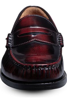 Burgundy Loafers, Penny Loafers Men, Allen Edmonds, Penny Loafer, Antique Finish, Rubber Heels, Penny Loafers, Leather Loafers, What I Wore