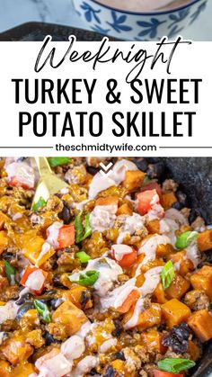 Ground Turkey and Sweet Potato Skillet is a delicious, healthy, and easy-to-make meal filled with mouthwatering flavors. This dish combines sweet and savory tastes with ingredients like black beans, sweet potatoes, spices, and ground turkey, offering a quick yet nutritious dinner option. Ideal for those busy weeknight dinners when time is short but the desire for something wholesome and delicious is high. Ground Turkey Sweet Potato Casserole, Sweet Potato Turkey Skillet, Sweet Potato And Ground Turkey, Ground Turkey And Sweet Potato, Ground Turkey Dinner, Turkey Sweet Potato Skillet, Ground Turkey Sweet Potato, Turkey And Sweet Potato