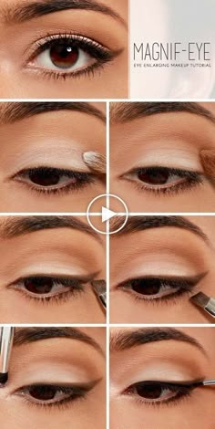 Eye Enlarging Makeup, Easy Makeup Tutorial, Brushes Makeup, Make Up Tutorials, Makeup Tutorial For Beginners, Trendy Makeup