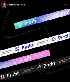 two different types of stickers with the words profits and profits written on them,