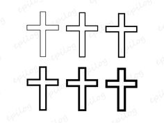 four crosses in different sizes and colors