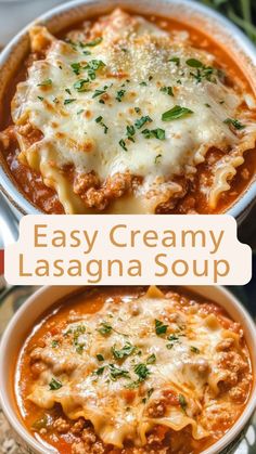 Soup Favorites: Easy Creamy Lasagna Soup Easy Lasagna Soup Recipe Simple, Lasagna Recipe Soup, Lasagne Soup Recipe, Creamy Lasagna Soup, Lasange Recipe, Creamy Lasagna, Lasagne Soup, Lasagna Soup Crockpot, Easy Lasagna Soup