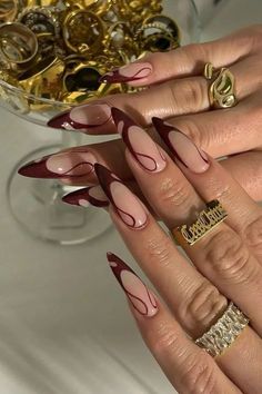 Burgundy Nail Designs, October Nails