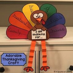 a turkey holding a sign that says i am thanksgiving for addable thanksgiving craftivity