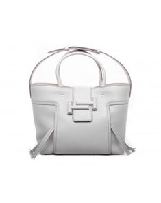 TOD'S - Leather Shopping Bag double T - White #TODS White Woman, Leather Shops