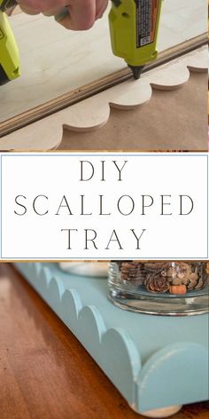 Ready to craft a stylish DIY Scalloped Tray? This easy step-by-step tutorial shows you how to make a beautiful wood tray with a scalloped edge, perfect for rustic farmhouse decor or DIY home projects. Whether you're into woodworking or home decor DIY, this project will add a personal touch to your space. Click to read the full tutorial and start crafting today! DIY home decor, woodworking, farmhouse style, wood tray, rustic decor. Diy Decorative Tray, Diy Tray