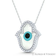 The featured necklace is cast in 925 sterling silver and showcases a hamsa hand charm adorned with a mother-of-pearl w/ enamel evil eye centerpiece & cubic zirconia crystal accents. The charm is then finished with cable chains, a 1-inch extender chain, & a spring-ring clasp for secure wear. Worn as charms, these necklaces are believed to ward off bad luck & maladies caused by the "Evil Eye". Worn as fashion accessories, you can mix, match, stack, or leave it all to your creative side. Your purch Modern Gold Jewelry, Luck Charm, Bad Luck, Luck Charms, Hamsa Hand, Spring Rings, Mix Match, Evil Eye, Mother Of Pearl