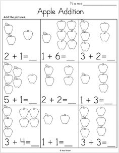 an apple addition worksheet for kids to learn how to count the apples in