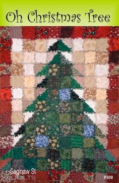 Oh Christmas Tree! Christmas Tree Rag Quilt, Christmas Tree Quilt Pattern, Tree Quilt Pattern, Rag Quilt Patterns, Christmas Tree Quilt, Fun Quilt, Christmas Quilt Patterns, Basic Quilt, Christmas Sewing Projects