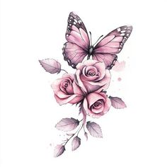 Radiant Arm Tattoos For Females Tattoo Design Kit Roses And Butterfly Tattoo Design, Rose And Butterfly Tattoo Designs For Women, Roses With Butterflies Tattoo, Unique Butterfly Rose Tattoo Designs, Arm Tattoos For Females, Rose Clock And Butterfly Tattoo, Hand Tatts, Tattoos For Females, Back Of Arm Tattoo