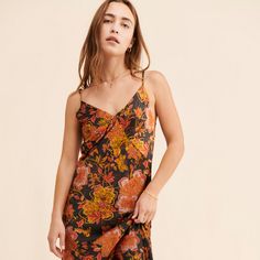 Floral Print Sundress For Night Out, Floral Sundress Maxi For Night Out, Floral Print Sundress Maxi Dress For Night Out, Sleeveless Floral Print Mini Dress For Fall, Fall Silk Sleeveless Midi Dress, Sleeveless Slip Dress For Date Night In Fall, Spring Floral Print Slip Dress For Night Out, Fall Floral Print Sleeveless Maxi Dress, Sleeveless Floral Print Maxi Dress For Fall