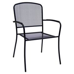 Squared Back Black Metal Mesh Patio Arm Chair Restaurant Layout Design, Restaurant Terrace, Metal Outdoor Chairs, Restaurant Layout, Commercial Outdoor Furniture, Restaurant Patio, Restaurant Seating, Outdoor Restaurant, Restaurant Chairs