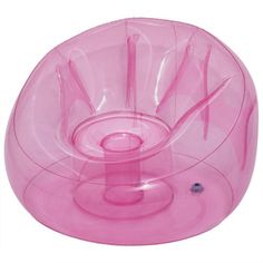 a pink plastic bowl with forks and spoons in the center on a white background