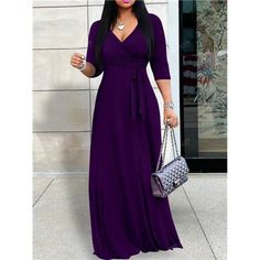 -Item Id 34934690 -Details: Belted, Knot, Wrap -Neckline: V Neck -Sleeve Type: Regular Sleeve -Style: Casual, Elegant -Type: A Line, Fitted -Waist Line: High Waist -Hem Shaped: Flared -Color: Purple -Pattern Type: Colorblock, Geometric, All Over Print -Sleeve Length: Three Quarter Length Sleeve -Fit Type: Regular Fit -Length: Long -Material: Fabric -Composition: 95% Polyester, 5% Elastane -Care Instructions: Machine Wash, Do Not Dry Clean -Sheer: No -Fabric: Slight Stretch -Pockets: No **Open To Purple Pattern, Classy Chic, Printed Sleeves, Chic Boutique, Elegant Dress, Fall Dresses, Sleeve Styles, Color Blocking, Going Out