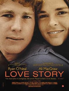 the movie love story features two young people, one smiling and looking at the camera