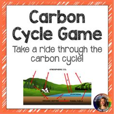 the carbon cycle game is shown with an orange background