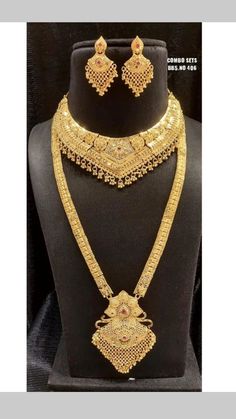 Necklace And Haram Set Gold, Indian Bride Jewelry, Wedding Jewellery Designs, New Gold Jewellery Designs