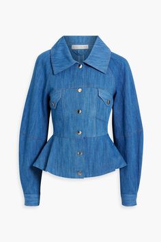 Character Closet, Peplum Cardigan, Palmer Harding, Stella Mccartney Style, Peplum Shirts, Denim Ideas, Peplum Jacket, All Jeans, Capsule Outfits