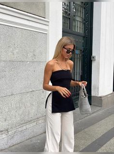 Strapless Outfits Casual, Newport Casual Chic, Brunch Outfit Vegas, Casual Proposal Outfit, Modest Classy Summer Outfits, Monaco Aesthetic Outfit, Europe Night Out Outfit, Brunch Outfit Summer Baddie, Philippines Outfit Street Styles