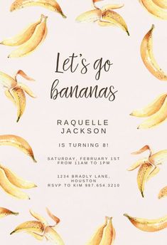 a bunch of bananas on a white background with the words let's go bananas