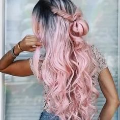 fashiondeityshair | Hair | Hannah 22 Ombre Pink Body Wavy Lace Front Wig New | Poshmark Ombre Pink, Halo Hair, Ponytail Hair Extensions, Ombre Wigs, Pink Body, Straight Lace Front Wigs, Tape In Hair Extensions, Straight Human Hair, Blonde Ombre