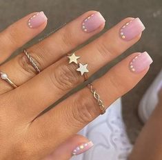 Pastel Nails Short, Peach Daiquiri, Hannah Taylor, Short Gel Nails, Dots Nails, Double Denim