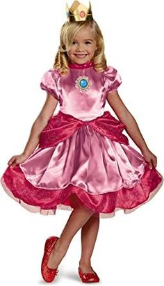 Blue Amulet, Super Mario Bros Costumes, Mario Bros Costume, Princess Peach Dress, Super Mario Costumes, Princess Peach Costume, Toddler Costumes Girl, Peach Costume, Mario Costume